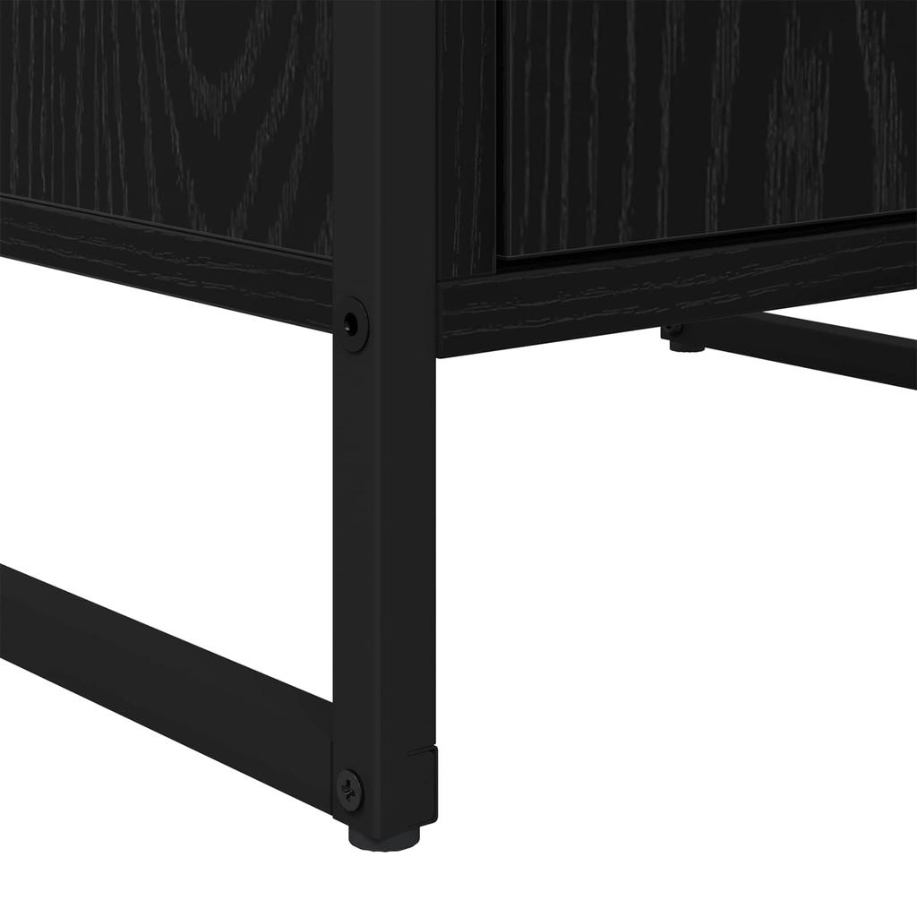 Sideboard in Black Oak Look 43 x 36 x 75.5 cm Engineered Wood