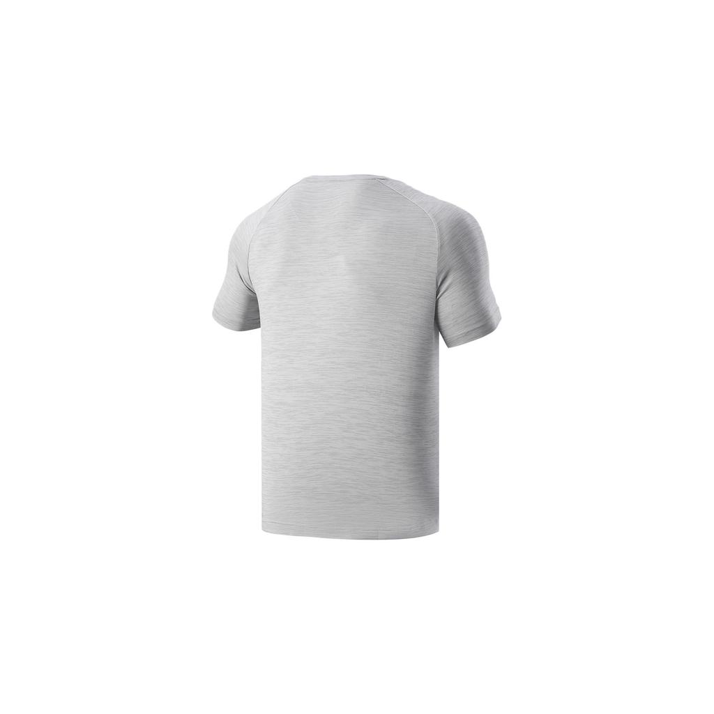 Li Ning Fitness Series Solid Color Logo Quick-Dry Sports Short Sleeve T-Shirt Men Tops Light-Floral-Gray ATST611-1