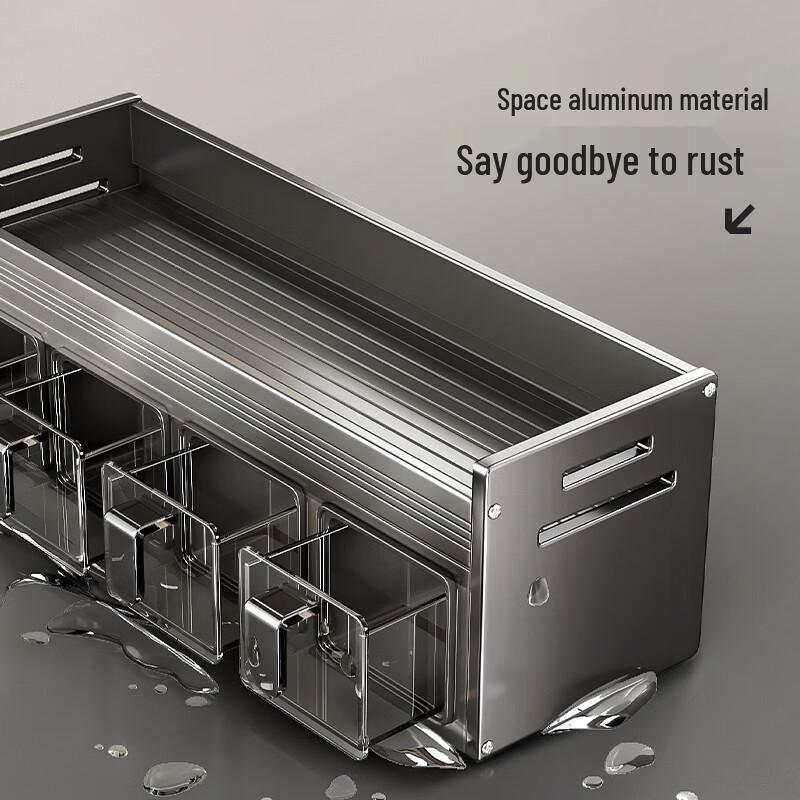 Kitchen Wall-Mounted 3-Compartment Spice Organizer