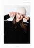 Women's 100% Pure Cashmere Korean Style Striped Hat - Hand-Knitted, Warm, Brimless Dome for Autumn & Winter
