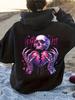 Gothic Streetwear Women'S Hoodie Casual Drop Shoulder Drawstring Hooded Pullover Loose Long Sleeve Tops Daily Wear Skeleton Hands