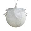 8CM Bílá pěnová vánoční koule ozdoba zasněžená sváteční dekorace lehká flitrovaná vánoční stromek závěsná ozdoba pro domov Nový rok
