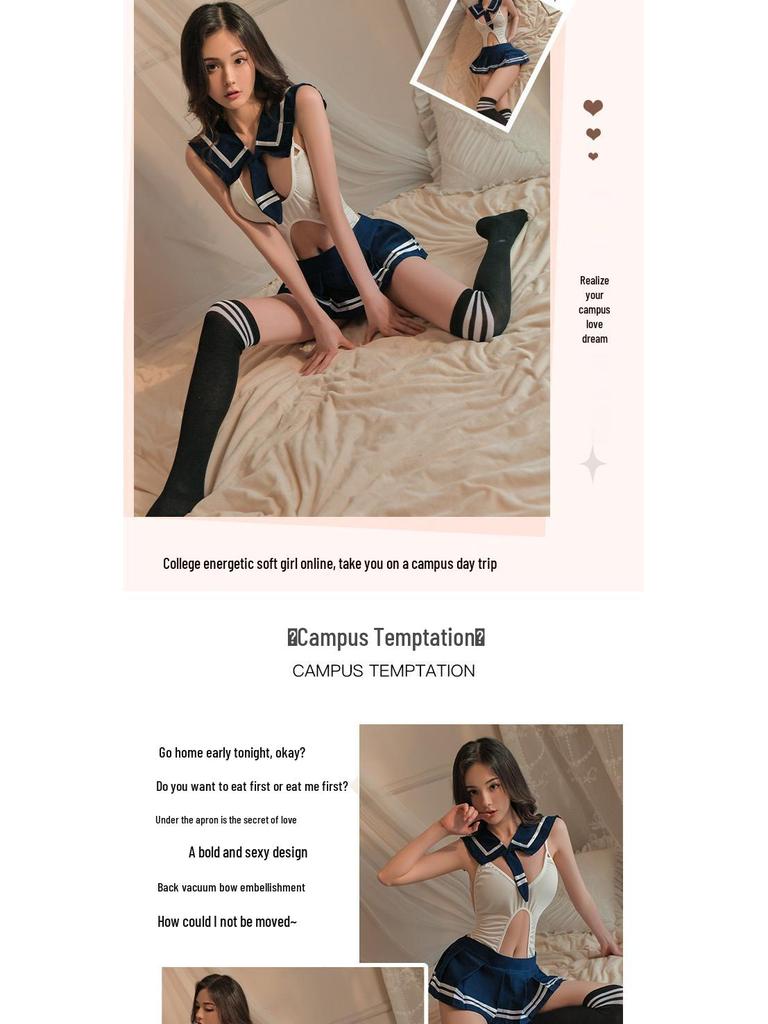 Conjunto de Lingerie Sukumizu de Garota Escolar Japonesa: Pijama Fofo, Minissaia Sexy e Body Uniforme