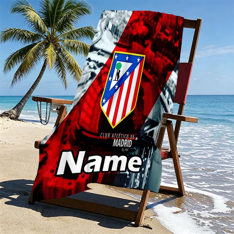 Custom Name Personalized football team Print Beach Towel, for Trip Camping Beach Party Home Decor, Birthday Gift for Family & Friends