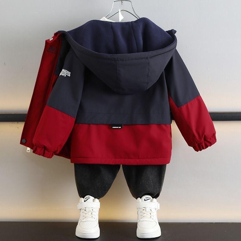 Boys Reversible Double Sided Fleece Lined Casual Outdoor Windbreaker Jacket
