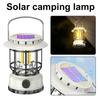 LED Camping Lantern, Outdoor Retro Waterproof Light, Solar USB Rechargeable Horse Lamp, Brightness-Adjustable Ambient 