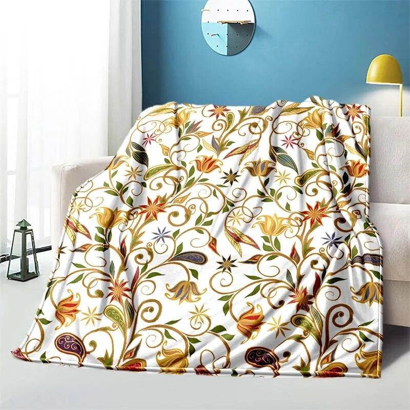 Retro Patternblanket Sofa Blanket Air Conditioning Cover Blanket Blankets for Beds Cute Blanket Children‘s Blanket Thin Blanket
