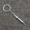 Fashion Keychain 62x6mm Doctor Syringe Pendants DIY Men Jewelry Car Key Chain Ring Holder Souvenir For Gift