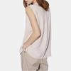 UNIQLO Solid Color Floral Half Open Collar Sleeveless Vest Women tops Light-Beige 467623-30