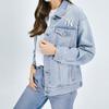 MLB Basic Logo Vintage Denim Loose Jacket Unisex jackets Blue 31JPN2011-50U