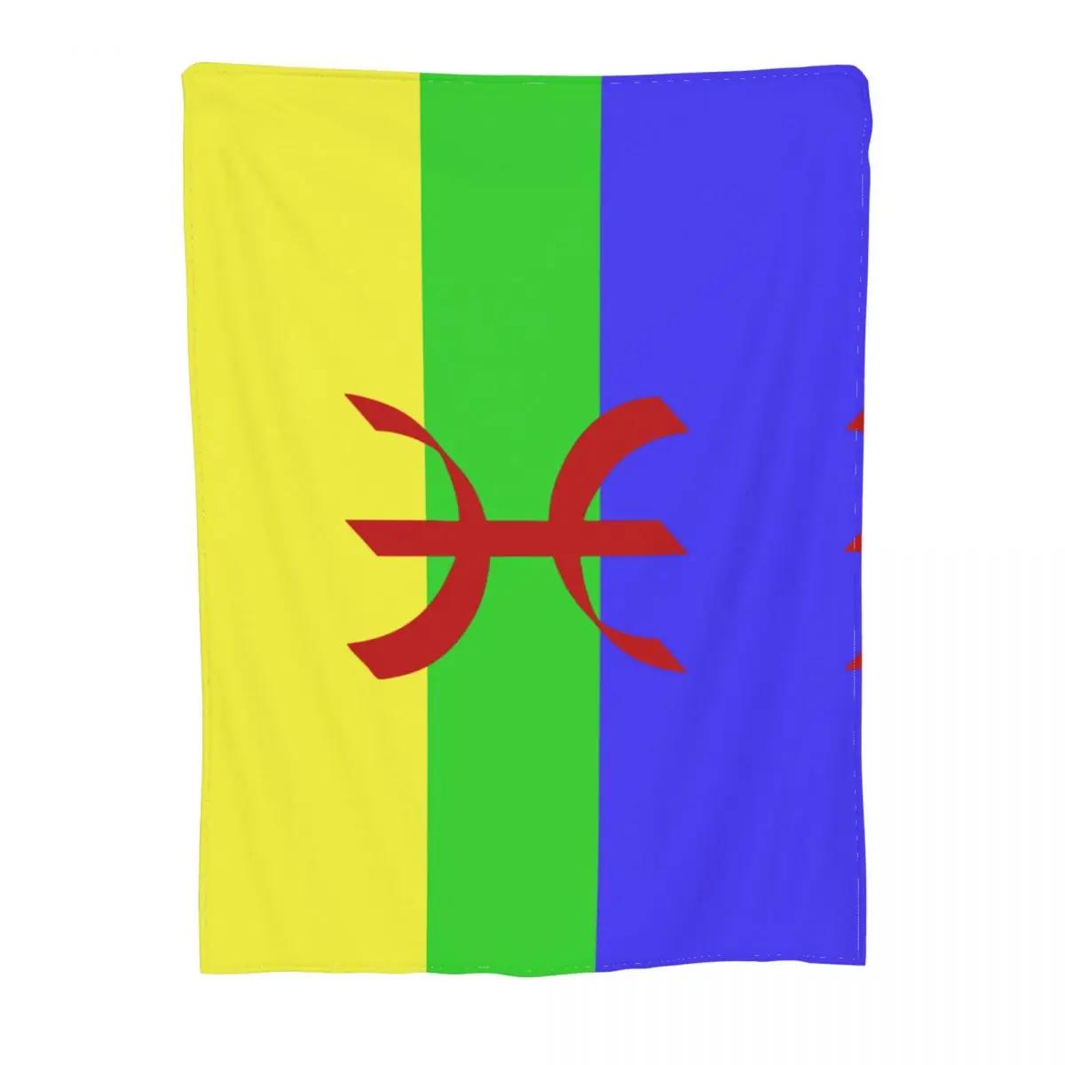 

Flag Of Amazigh Blanket Coral Fleece Plush Decoration Drapeau Amazigh Berber Soft Throw Blanket for Home Bedding Throws 40x50in
