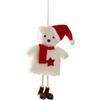 Holiday Scene Plush Bear Ornament Hanging Pendant for Desk and Tree Decor Featuring Soft Material and Adorable Doll Design