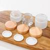 Frosted Glass Cream Jar with Wood Grain Lid for Refillable Cosmetics