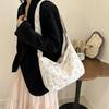 Large Capacity Canvas Shoulder Bag Korean Style Shopping Tote Bag Sweet Cartoon Crossbody Bag  Girl