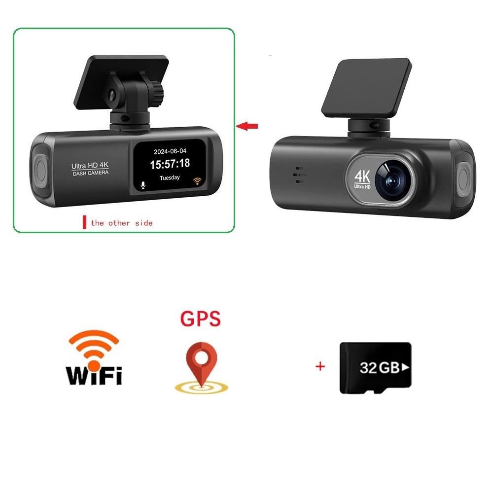 4K Dashcam, Front- und Rückkamera mit Doppelobjektiv, GPS/WIFI/Nachtsicht/24-Stunden-Parküberwachung