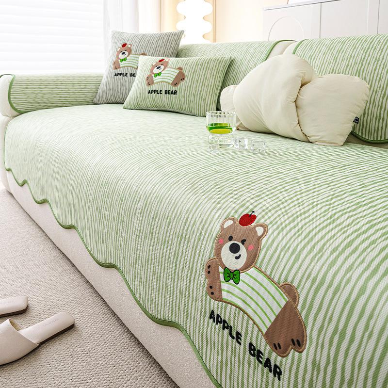 

New Cartoon Cool Ice Silk Sofa Cushion Summer Sofa Mat Summer Fixed Non-Slip Cool Seat Cushion 70*70cm