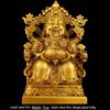 Large Yellow Brass God of Wealth Statue on Dragon Chair, Wen Cai Shen Design, Ideal for Shop Opening or Home Worship.