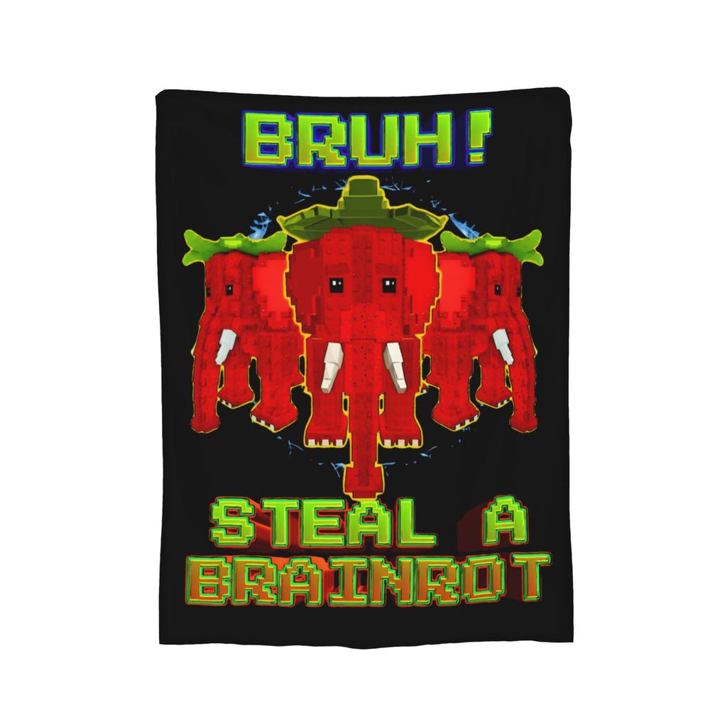 Steal a Brainrot Game Blanket Flannel Super Soft Throw Blanket for Bedroom Sofa Bedspread