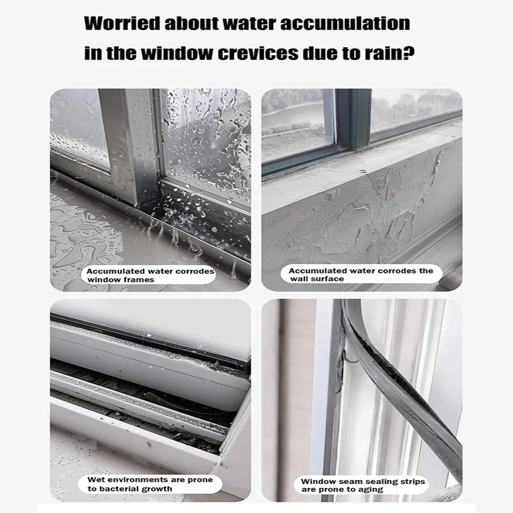 Sliding Window Water Barrier Outdoor Rain Deflector Strip Door Rain Drip Edge Exterior Waterproof Weather Seal Strip