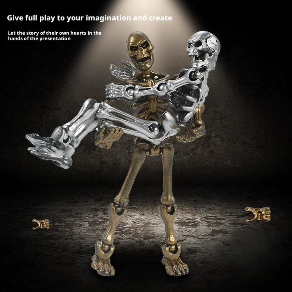 Medieval Doll Warrior Toys DIY Movable Joint Doll Figurine Skeleton Halloween Decorations Toys Skull Mini Gift Stress-relie D5W0