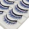5 Pairs Glitter False Eyelashes with Rhinestones Colored Dramatic Lashes Hard Strip for Costume Photoshoot