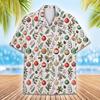 Fashion Unisex Shirts Christmas Thanksgiving Santa Skeleton Turkey Print Shirt Tops Casual Party Tops Street Retro Men's Women's Shirt