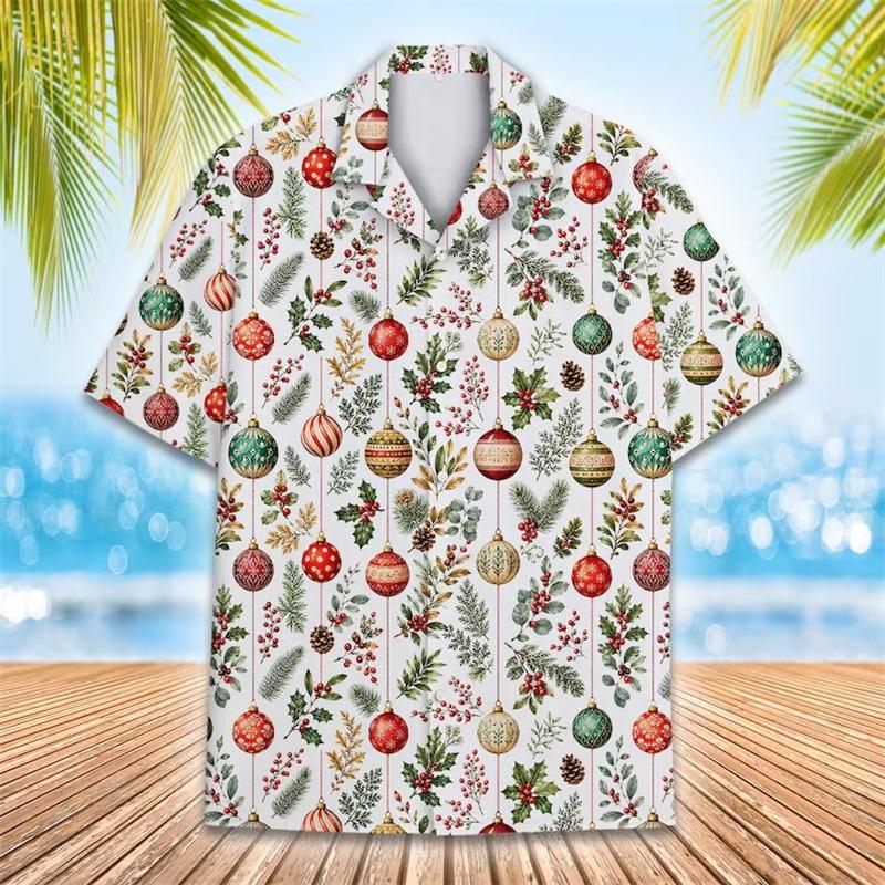 Fashion Unisex Shirts Christmas Thanksgiving Santa Skeleton Turkey Print Shirt Tops Casual Party Tops Street Retro Men's Women's Shirt