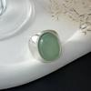 SHIXIN Vintage Oval Green Resin Finger Ring Women Minimalist Geometry Irregular Silver Color Rings Wedding Party Jewelry Gifts