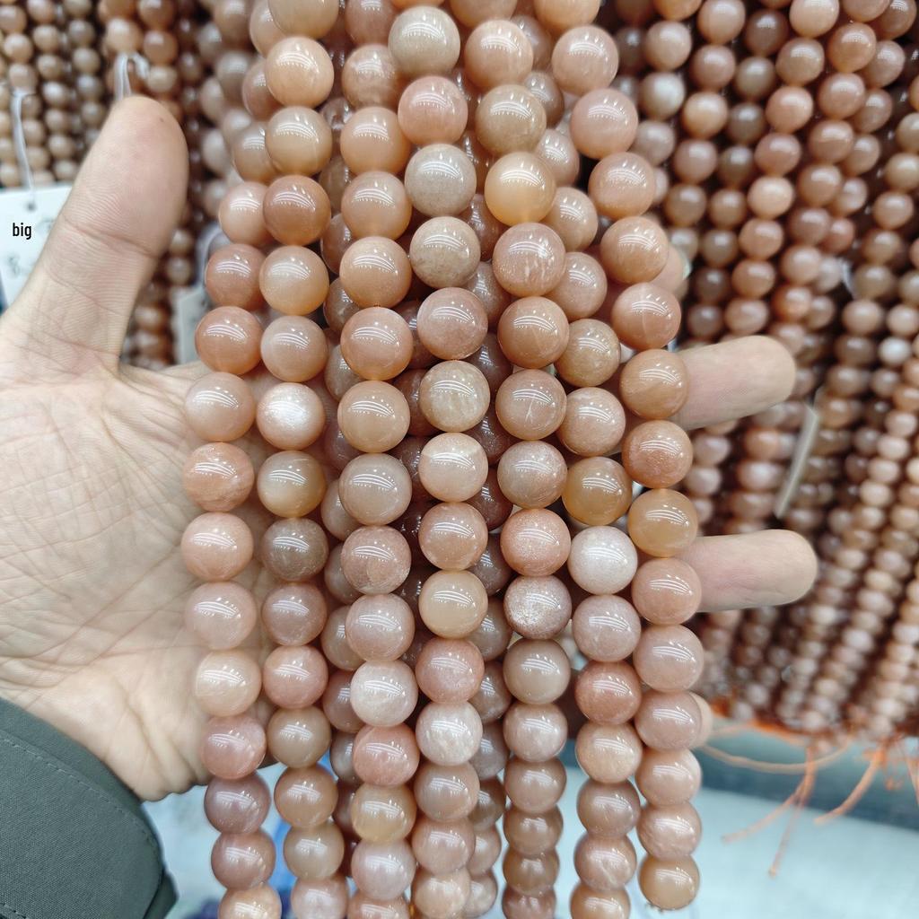 5A Sunstone, Orange Moonstone & Labradorite Round Beads - Semi-Finished Bracelet