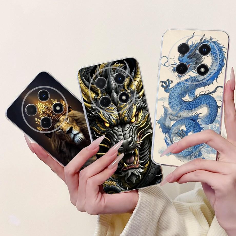 For Huawei Nova 13i 12i Case Cute Animal Tiger Lion Dragon Cartoon Phone Cover On Nova13i Nova12i Soft Silicone Clear Coques