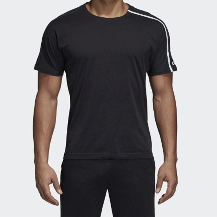 Adidas T Shirts Men's Black Crew Neck Moderate Straight Fit DM7592