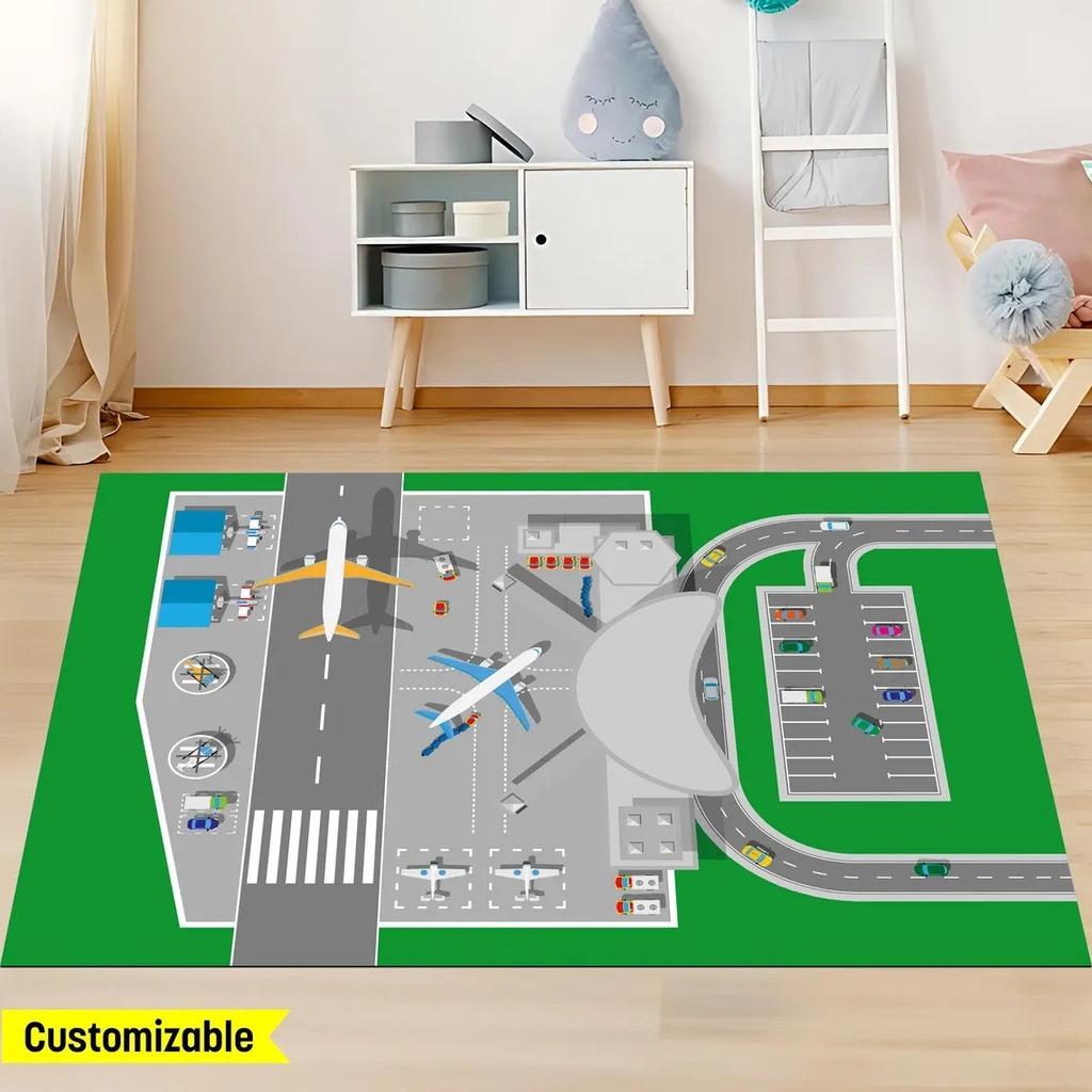 Airport Runway Large Carpet Rug for Home Living Room Bedroom Sofa Doormat Decor Kids Play Area Rug Carpet Non-slip Floor Mat