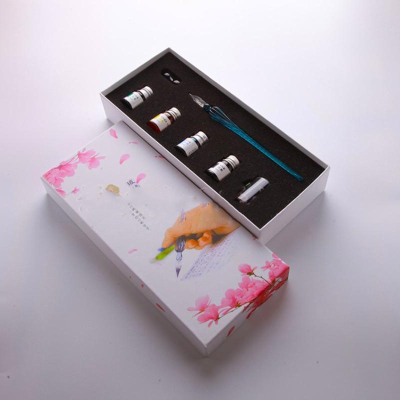 1ks Vintage ručně vyráběné skleněné namáčecí inkoustové plnící pero Kanceláře psacích nástrojů