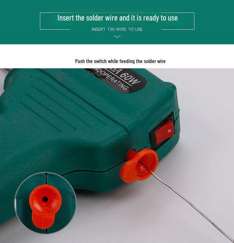Bangyuan 60 W Lötpistole mit manueller Zinnzufuhr – Elektrischer Verzinnungslötkolben