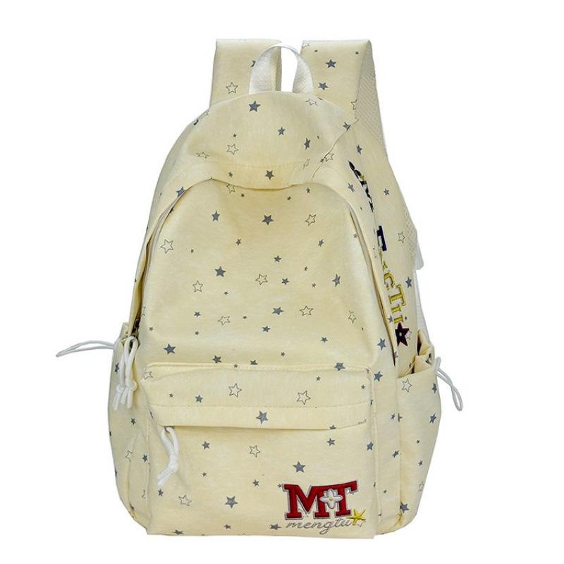 Schoolbag Korean Version Ins Star School Bag Women's High Value Large Capacity Backpack Junior High School College Student Commuter Versatile Backpack