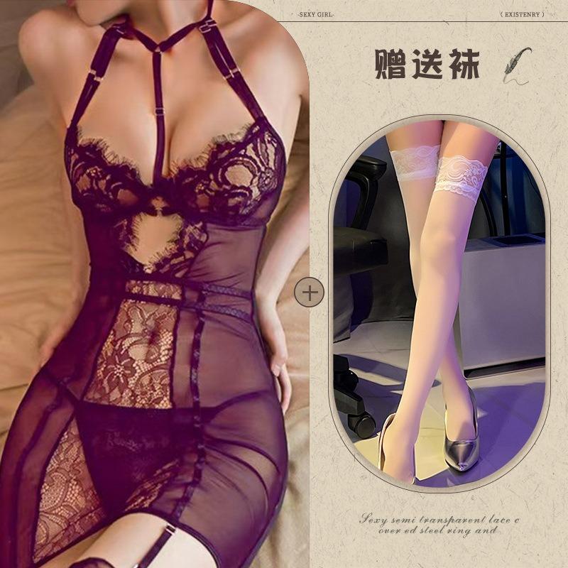 Night listening incense new sexy underwear mesh perspective uniform seduction women tight tulle lace sexy suit 238