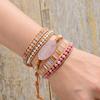 BLINGBAY Women's Bracelet New Natural Stone Powder Crystal Cowhide Rope Hand Woven Winding Bracelet Bracelet Girls Party Birthday Jewelry Gift