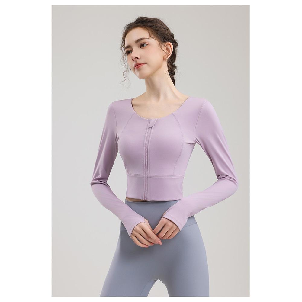 Yoga Clothes With Chest Pads, Tops, Women's High-end Fitness Clothes, Sports Cycling, Pilates Training, Beautiful Back, Long Sleeves