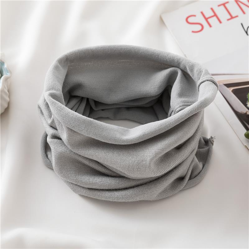 

Шарф, мужской и женский свитер, защита шейного отдела позвоночника, однотонный теплый шейный платок, холодостойкий вязаный шарф, универсальный искусственный воротник. светло-серый