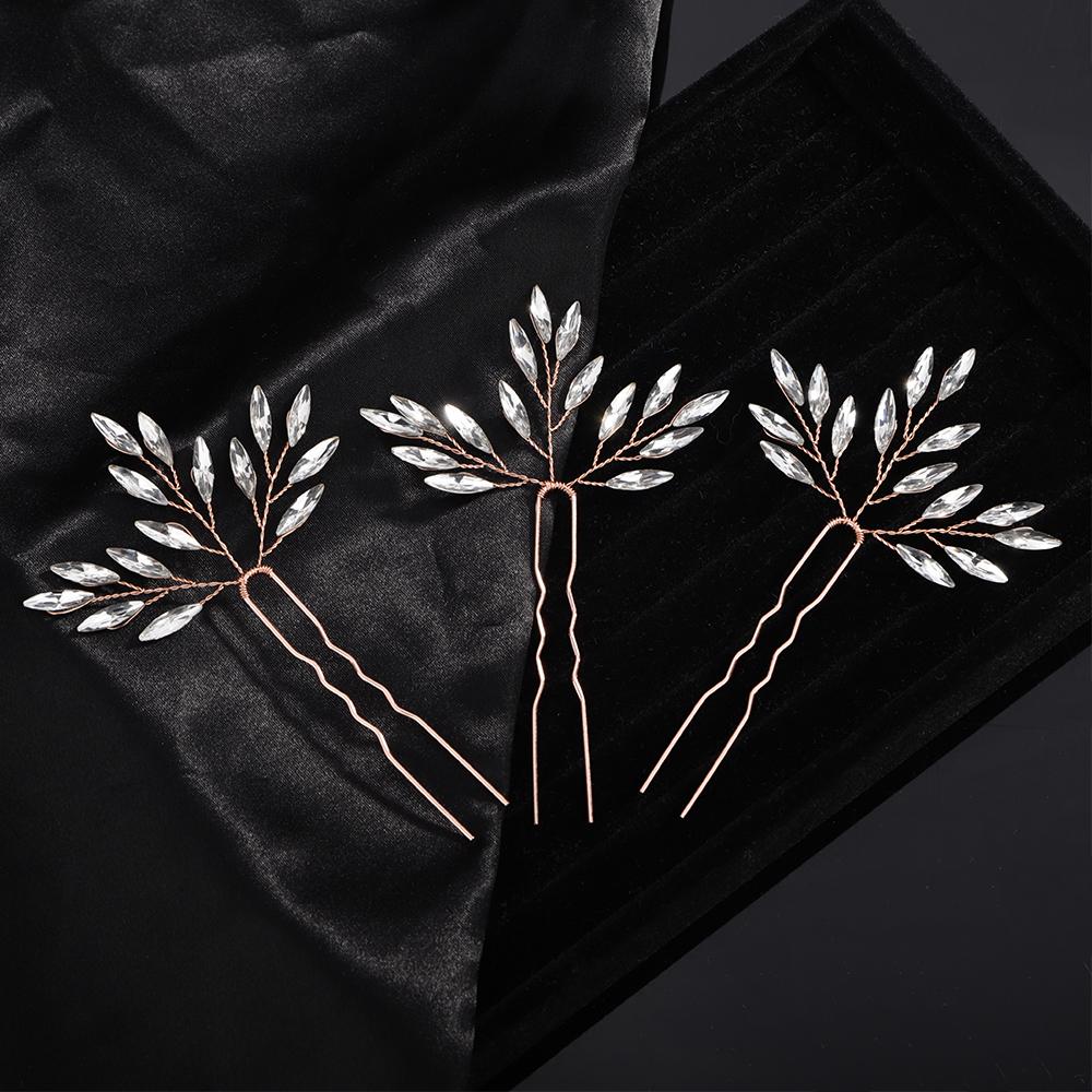 

Серебряные заколки для волос со стразами для невесты Простые свадебные аксессуары для волос Ювелирные изделия Ручной работы Головной убор невесты Тиары Золотые украшения для волос