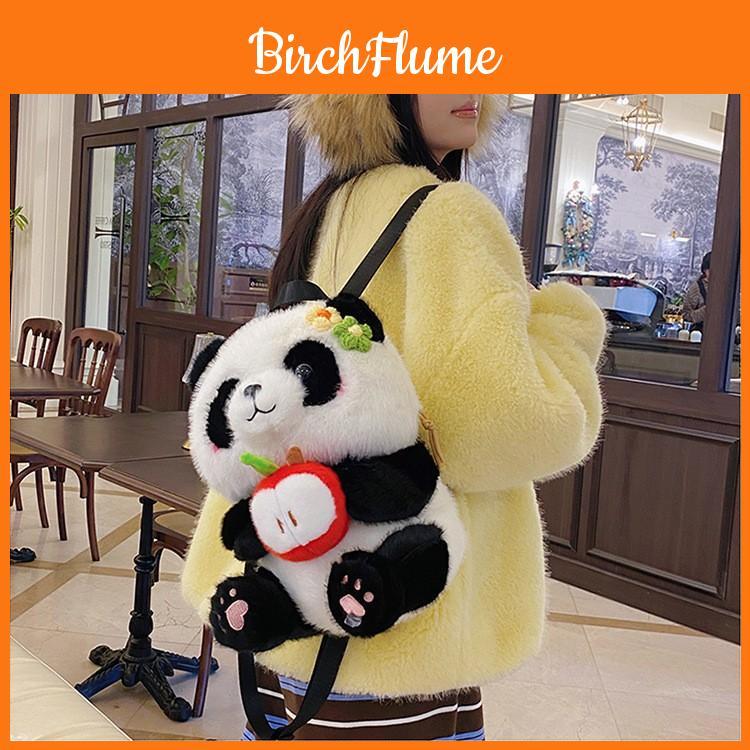 Panda Plush Backpack For Girls With Breathable Design And Secure Zipper Closure For Daily Use