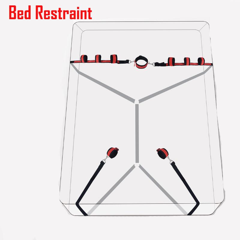 Bed Restraints Bondage Rope Kits Nylon Handcuffs Ankle Cuffs Sets Slave Erotic Adult Sex Toys for Couples Play Sexual Games