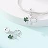 Green Horseshoe Tree of Life Four Leaf Clover Charm 925 Silver Beads DIY Bracelet Jewelry Making Supplies