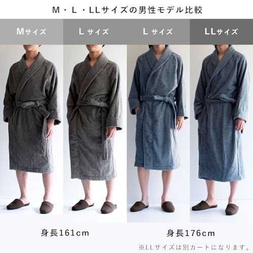 [Tramparan] Imabari Stripe Bathrobe, Imabari Towel Certified, Made In Japan, Quick-Drying, Absorbent, Lightweight, Thin, 100% Cotton, Men's & Women's