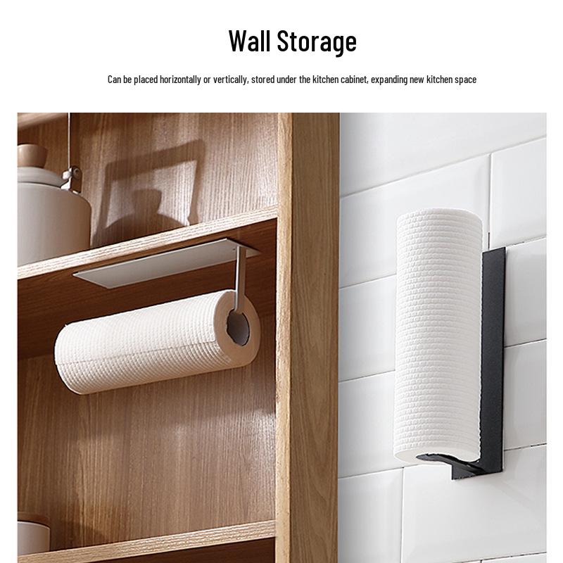 Adhesive Wall-Mounted Paper & Cling Film Storage Rack