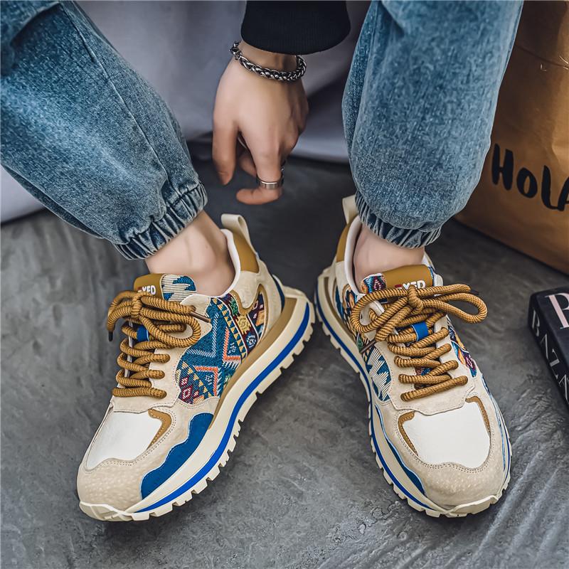 Men Red Comfortable Sneakers Autumn Winter Luxury Platform Casual Low Top Vintage Designer Shoes