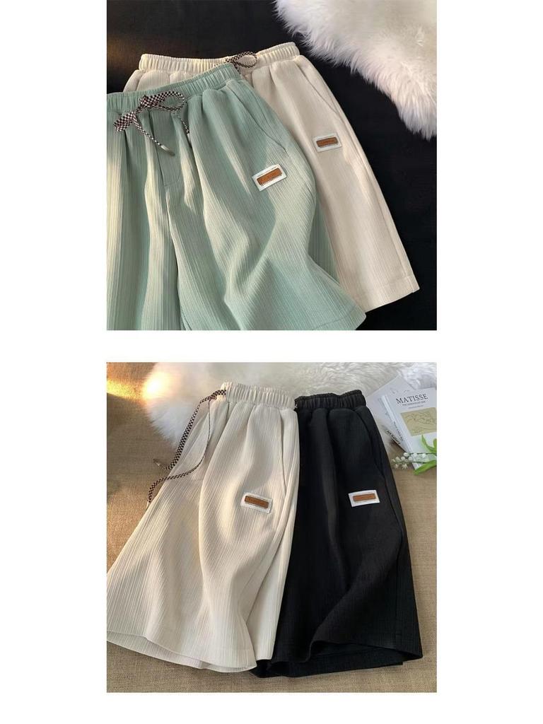 Trendy Solid Color Harajuku Loose Fit Sports Pants for Spring/Autumn