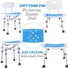 Lot de 4 tapis antidérapants pour chaise de bain (35 x 24 x 0,4 cm), bleus, pour seniors et femmes enceintes. Accessoires de salle de bain.