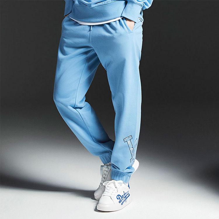 New MLB Paisley Knitted Sweatpants Unisex Blue 3APTI0126-07BLL