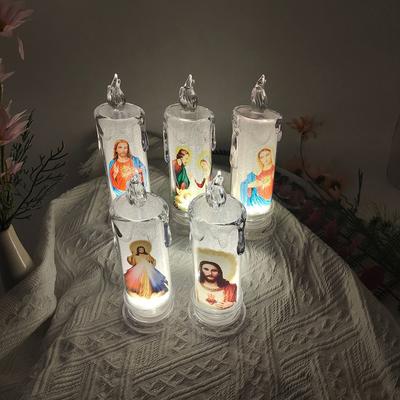 Jesus Virgin Christ Candle Lamp Romantic Tea Light Electronic Flameless Led Deco